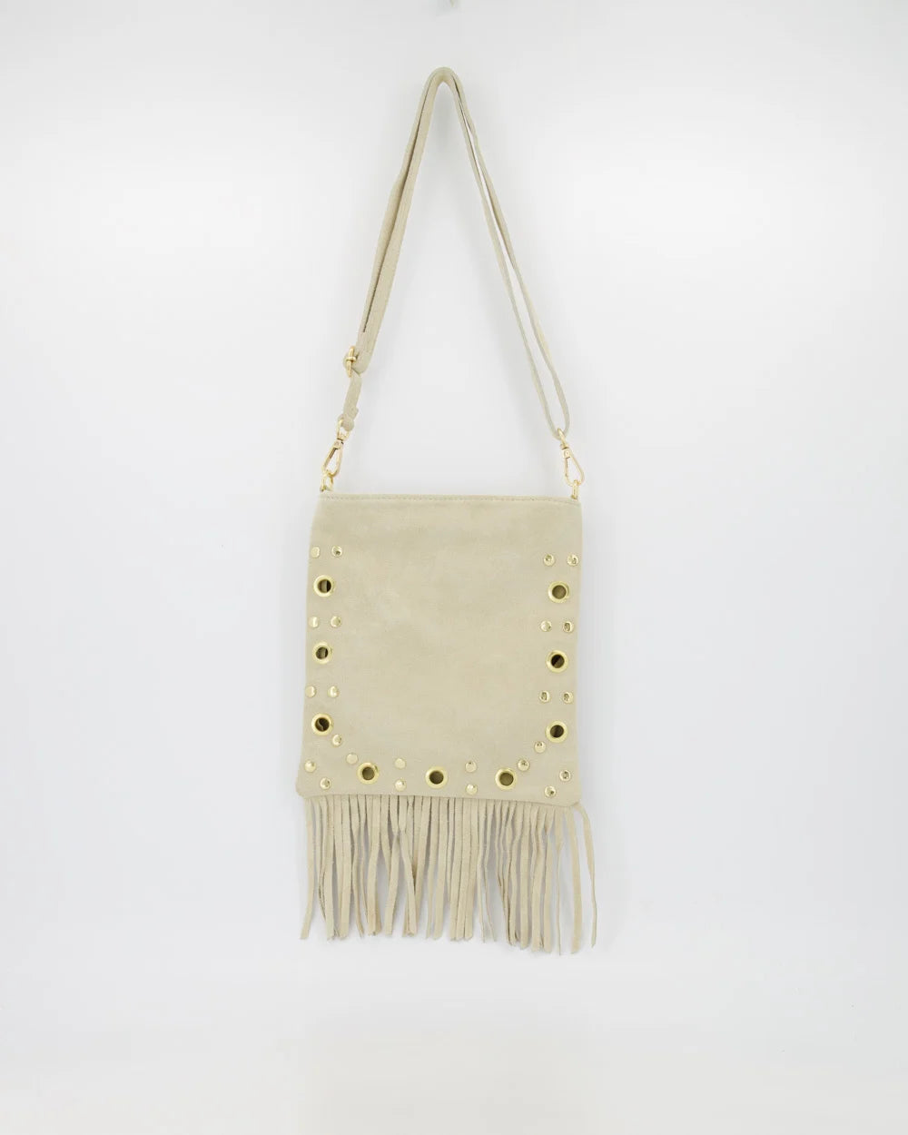 Indigo - Suede - Crossbody tassen - Ecru D02 - Goudkleurig